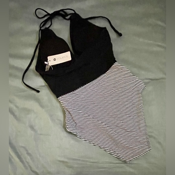 NWT Size S One Piece Women’s Halter Style Swimsuit w/ Ruching - Picture 5 of 7